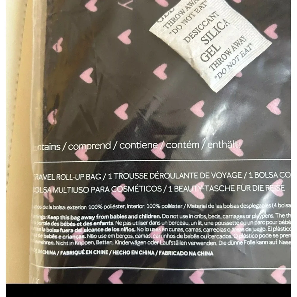 Mary Kay Travel Roll Up Bag Organizer Only (UNFILLED) Black w/Pink Hearts NEW